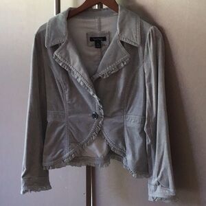 Women's Gray Ruffled Jacket